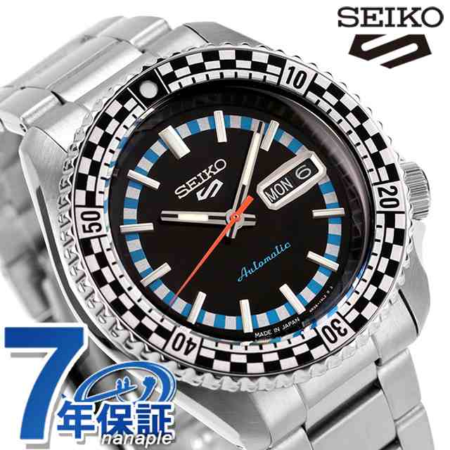 【替えベルト付】 セイコー5 スポーツ チェッカーフラグ 自動巻き 腕時計 ブランド メンズ Seiko 5 Sports SBSA245 アナログ ブラック 黒