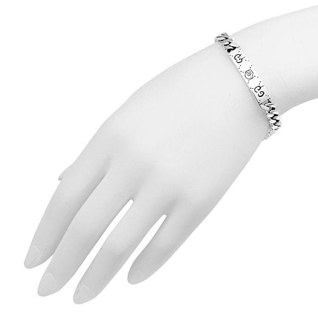 グッチ GUCCI 455321-J8400-0701 19cm GOST グッチゴースト シルバー チェーン ブレスレット 19号 アクセサリーの通販は グッチ GUCCI 455321-J8400-0701 19cm GOST グッチゴースト シルバー チェーン ブレスレット 19号 アクセサリーの通販は