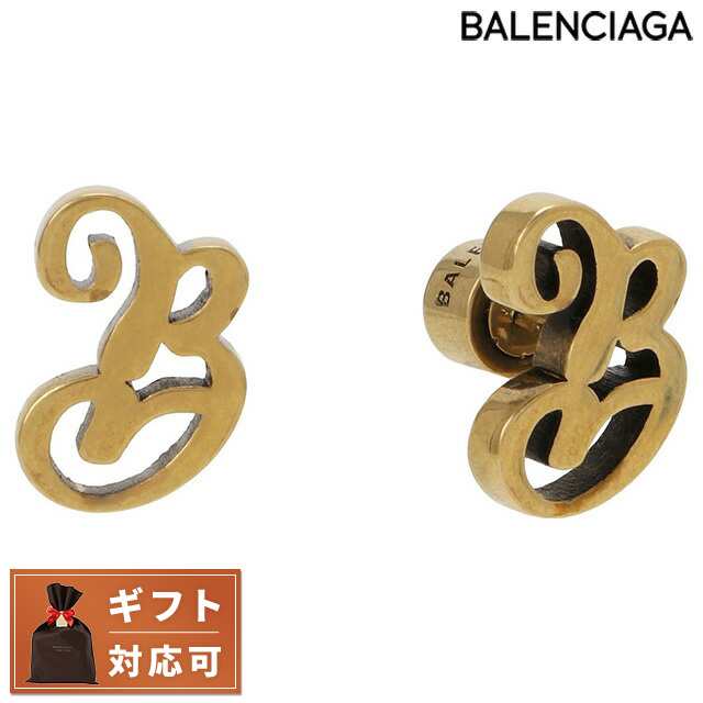 バレンシアガ BALENCIAGA 696190 TZ99J 0604 TYPO B ロゴ スタッド ピアス アンティークゴールド レディース  アクセサリー ユニセックス｜au PAY マーケット