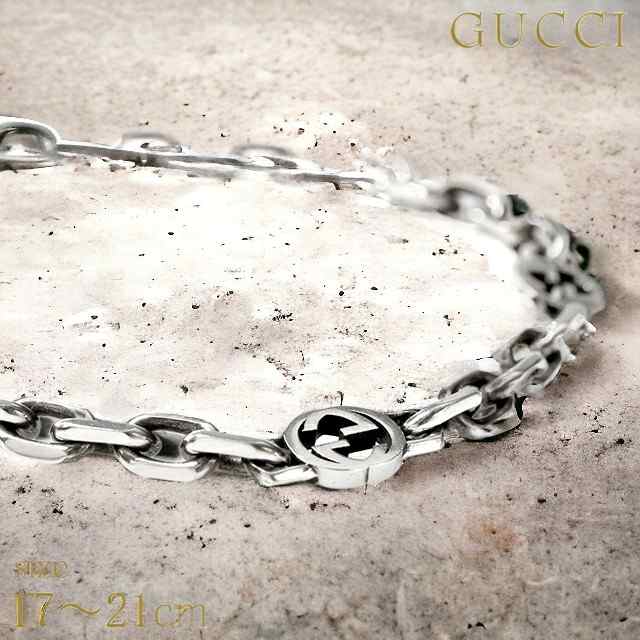 【2日間限定★全品400円OFFクーポン】 グッチ ブレスレット GUCCI インターロッキングG sterling silver メンズ レディース 620798 J8400の通販は