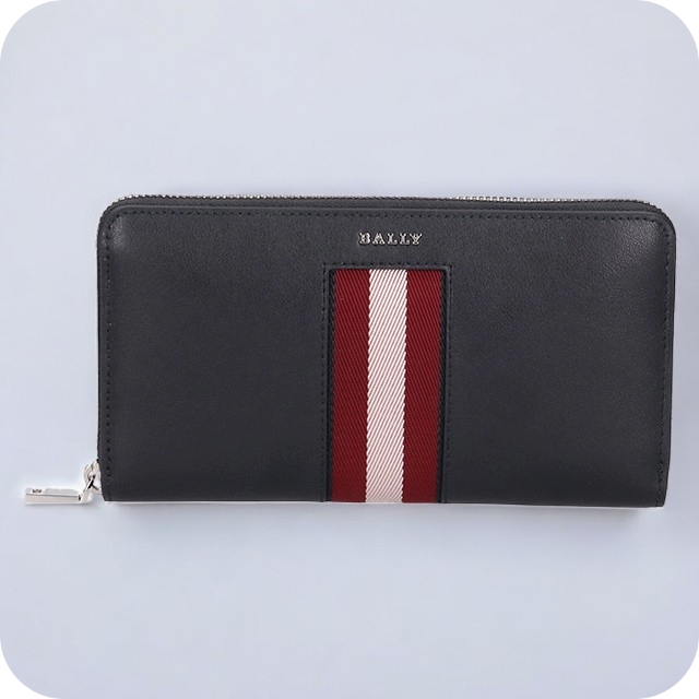 バリー 長財布 メンズ レディース ブランド BALLY レザー 6309715 ブラック レッド 財布