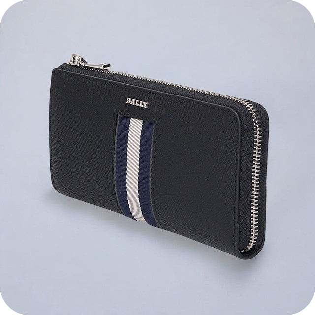 バリー 長財布 メンズ レディース ブランド BALLY レザー 6309718 ブラック ネイビー 財布