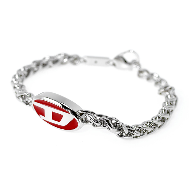 DIESEL ブレスレット DX1445040 シルバー×レッド DIESEL ディーゼル ブレスレット メンズ レディース ブランド