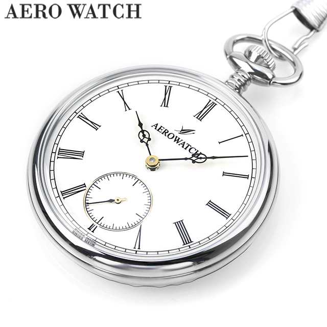 アエロウォッチ 手巻き 懐中時計 メンズ レディース ペンダントウォッチ AEROWATCH 50827 PD03 アナログ ホワイト 白 スイス製の通販は