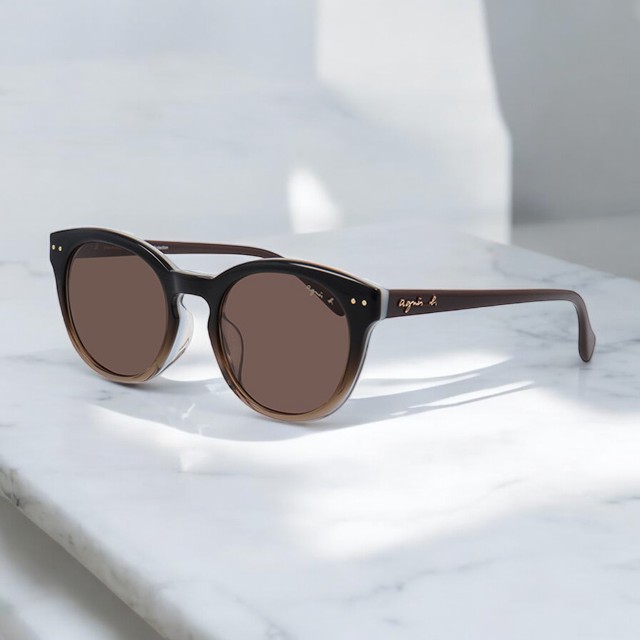 アニエスベー サングラス メンズ レディース ブランド agnes b. プラスチック 51-0002-2 フレームカラー ブラウングラデーション レンズカラー ブラウン 小物の通販は