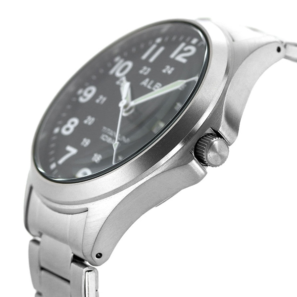 セイコー アルバ メンズ 腕時計 カレンダー チタン AQPJ402 SEIKO ALBA クオーツ ブラック_2