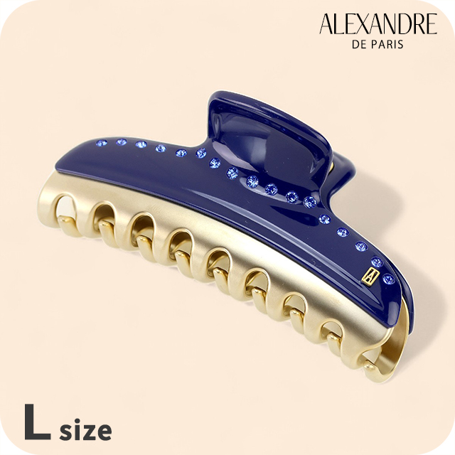 アレクサンドル ドゥ パリ ヘアクリップ レディース ブランド ALEXANDRE DE PARIS ヴァンドームLクリップ スワロフスキー ICCL-12832-03-M5 MARINE ヘアアクセサリー