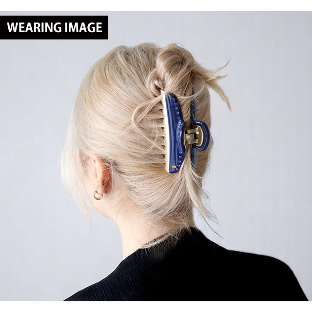 アレクサンドル ドゥ パリ ヘアクリップ レディース ブランド ALEXANDRE DE PARIS ヴァンドームLクリップ スワロフスキー ICCL-12832-03-M5 MARINE ヘアアクセサリー_6