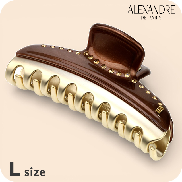 アレクサンドル ドゥ パリ ヘアクリップ レディース ブランド ALEXANDRE DE PARIS ヴァンドームLクリップ スワロフスキー ICCL-12832-03-X4 PAIL BROWN ヘアアクセサリー