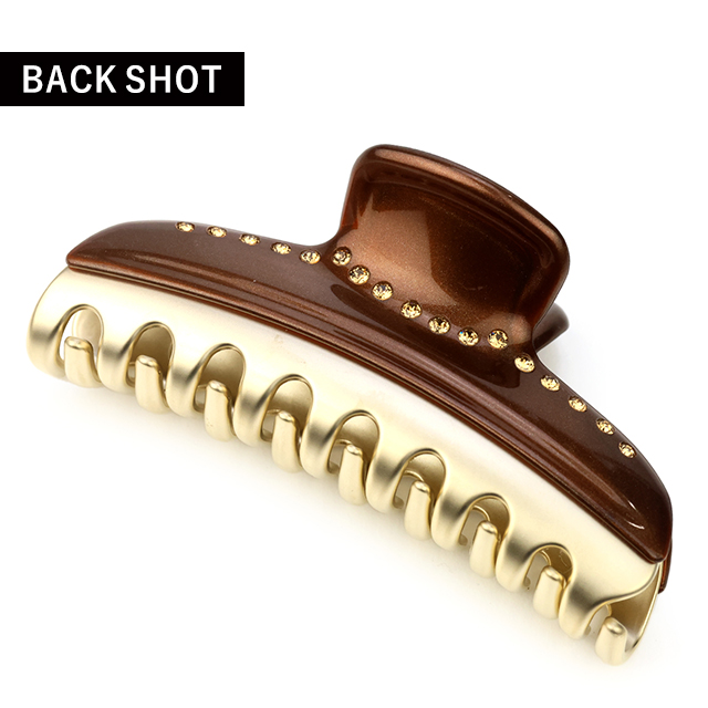アレクサンドル ドゥ パリ ヘアクリップ レディース ブランド ALEXANDRE DE PARIS ヴァンドームLクリップ スワロフスキー ICCL-12832-03-X4 PAIL BROWN ヘアアクセサリー_2