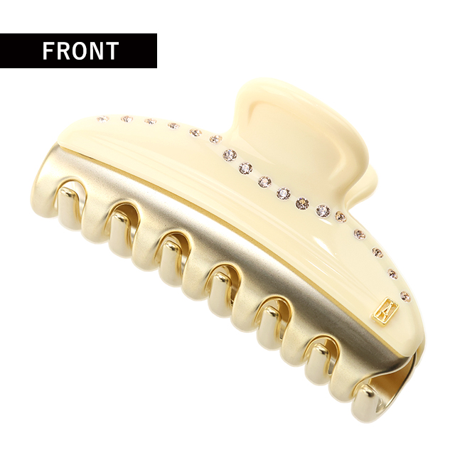 アレクサンドル ドゥ パリ ヘアクリップ レディース ブランド ALEXANDRE DE PARIS ヴァンドームMクリップ スワロフスキー ICCM-15571-03-I1 IVOIRE ヘアアクセサリー_1