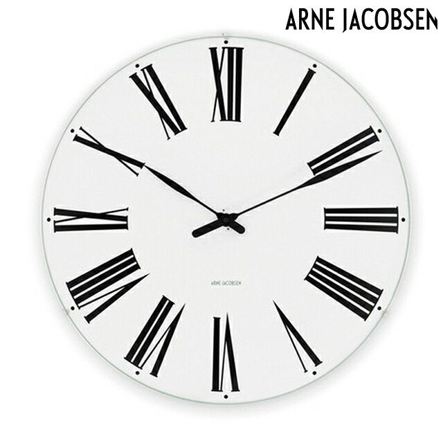 アルネ ヤコブセン Roman Wall Clock 29cm white/black クォーツ 電池式 クロック 掛時計 ブランド メンズ レディース ARNE JACOBSEN AJ43642 アナログ ホワイト 白の通販は