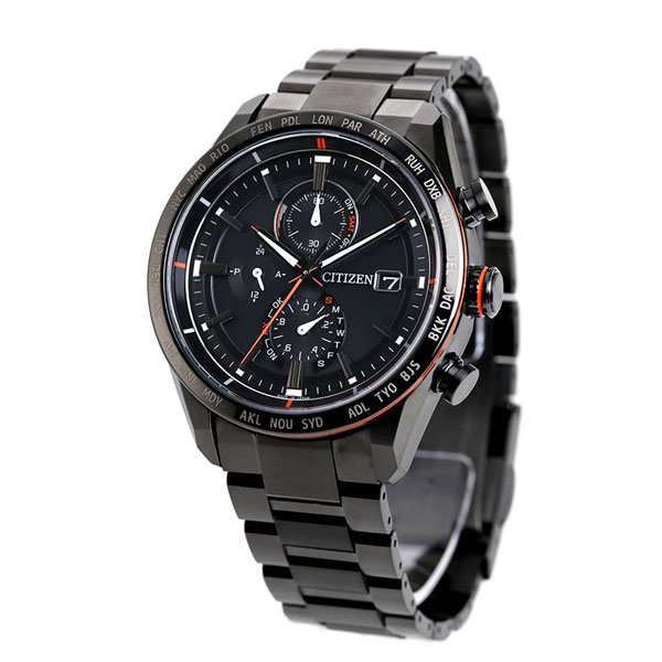 シチズン アテッサ エコドライブ電波時計 ブラックチタン メンズ 腕時計 AT8185-62E CITIZEN アクトライン オールブラック 黒｜au  PAY マーケット
