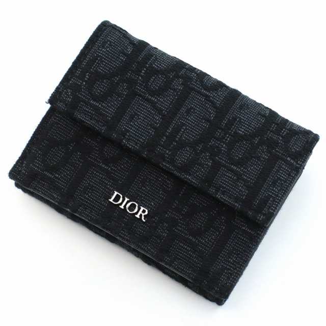 ディオール 三折財布小銭入付き メンズ Christian Dior ジャガード ...