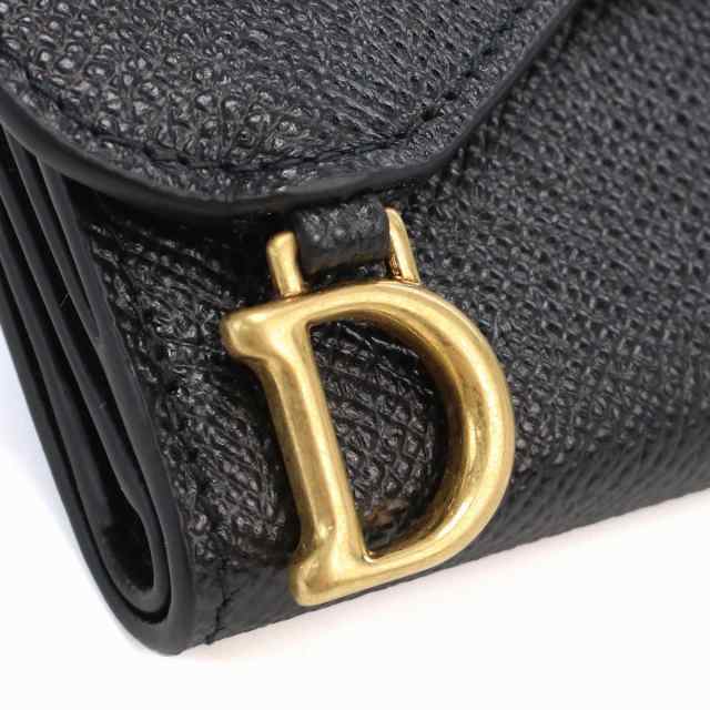 極美品◇Christian Dior 三つ折り財布 レザー CDロゴ ブラック - メルカリ