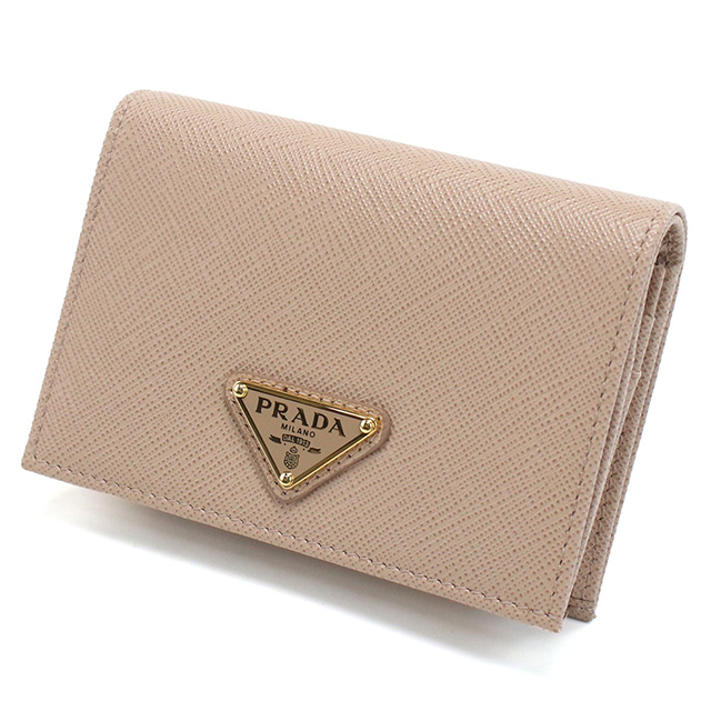 プラダ 二折財布小銭入付き レディース ブランド PRADA SAFFIANO TRIANGOLO レザー イタリア 1MV021 CIPRIA ピンク系 財布_2