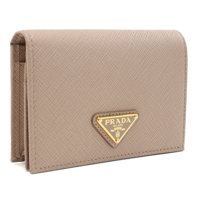 プラダ 二折財布小銭入付き レディース ブランド PRADA SAFFIANO TRIANGOLO レザー イタリア 1MV021 CIPRIA ピンク系 財布_3