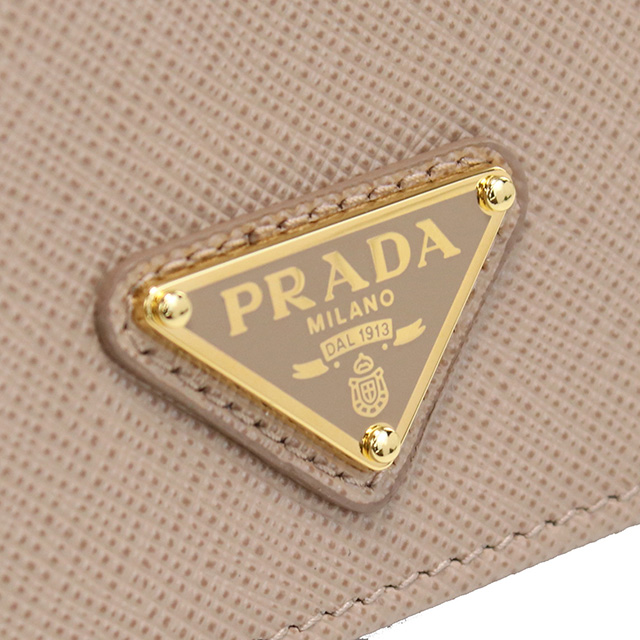 プラダ 二折財布小銭入付き レディース ブランド PRADA SAFFIANO TRIANGOLO レザー イタリア 1MV021 CIPRIA ピンク系 財布_6