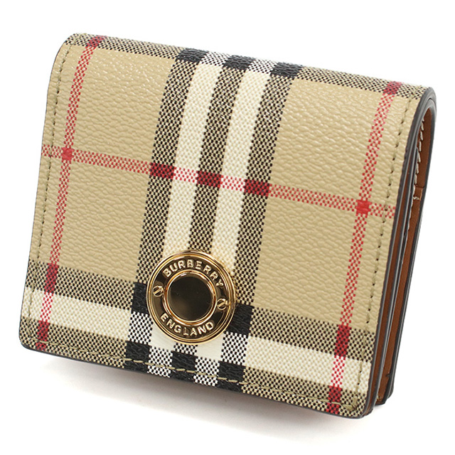 バーバリー 二折財布小銭入付き レディース ブランド BURBERRY ルーマニア 8070417 ARCHIVE BEIGE ベージュ系 マルチカラー 財布_2