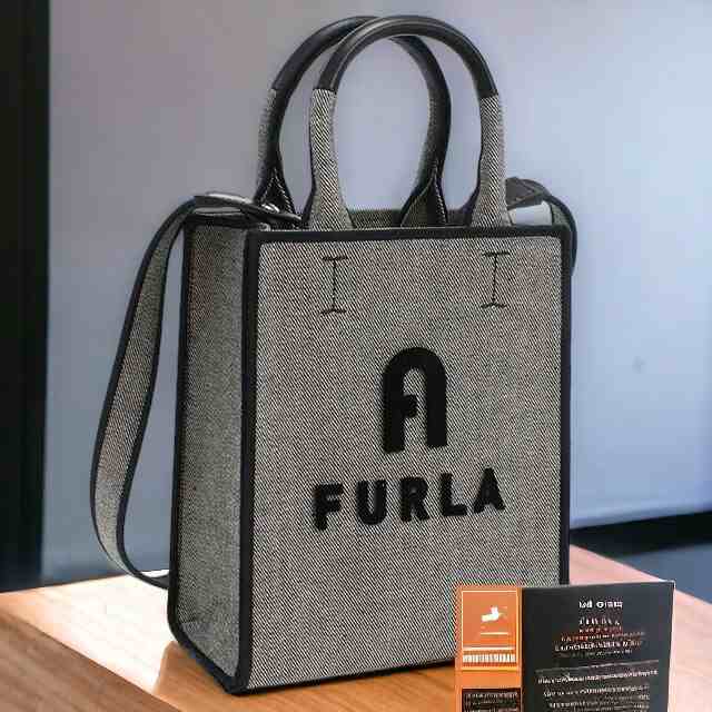 フルラ ハンドバッグ レディース FURLA コットン レザー WB00831 GRIGIO+NERO グレー系 バッグ