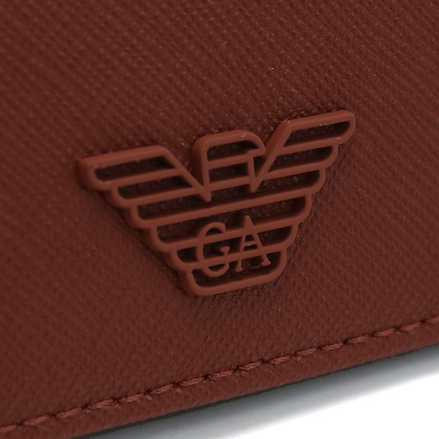 EMPORIO ARMANI 二折財布小銭入付き Y4R165 ブラウン系 EMPORIO ARMANI エンポリオ・アルマーニ 二折財布小銭入付き