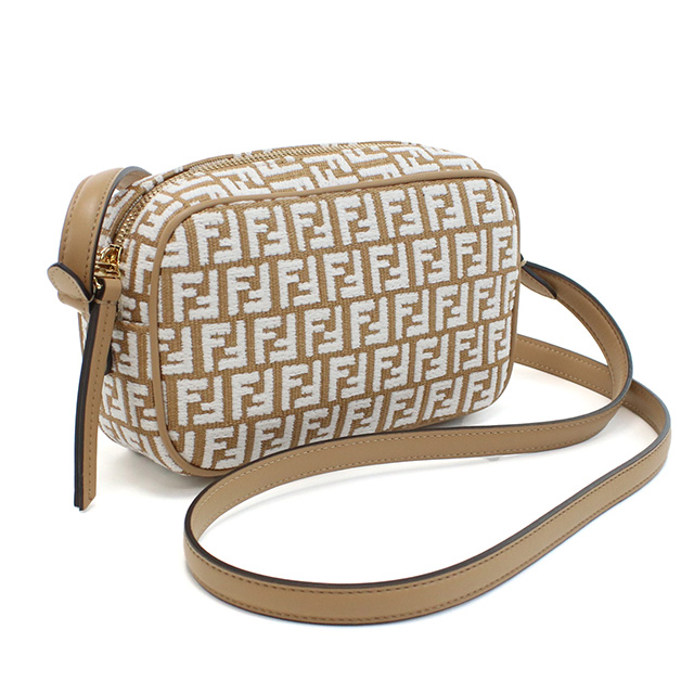 フェンディ 斜め掛け ショルダーバッグ レディース ブランド FENDI イタリア 8BS077 ブラウン系 ホワイト系 バッグ フェンディ 斜め掛け ショルダーバッグ レディース ブランド FENDI