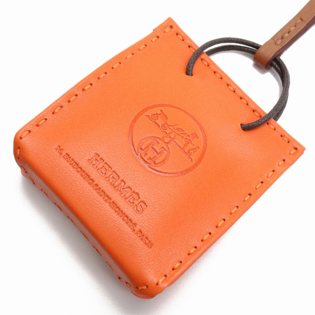 エルメス バッグチャーム レディース HERMES レザー フランス サックオランジュ オレンジ系 小物_2
