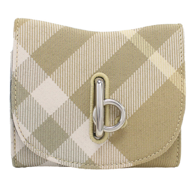 バーバリー 三折財布小銭入付き レディース ブランド BURBERRY イタリア 8081783 FLAX ベージュ系 マルチカラー 財布_1