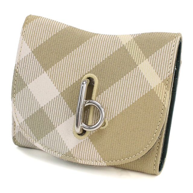 バーバリー 三折財布小銭入付き レディース ブランド BURBERRY イタリア 8081783 FLAX ベージュ系 マルチカラー 財布_2