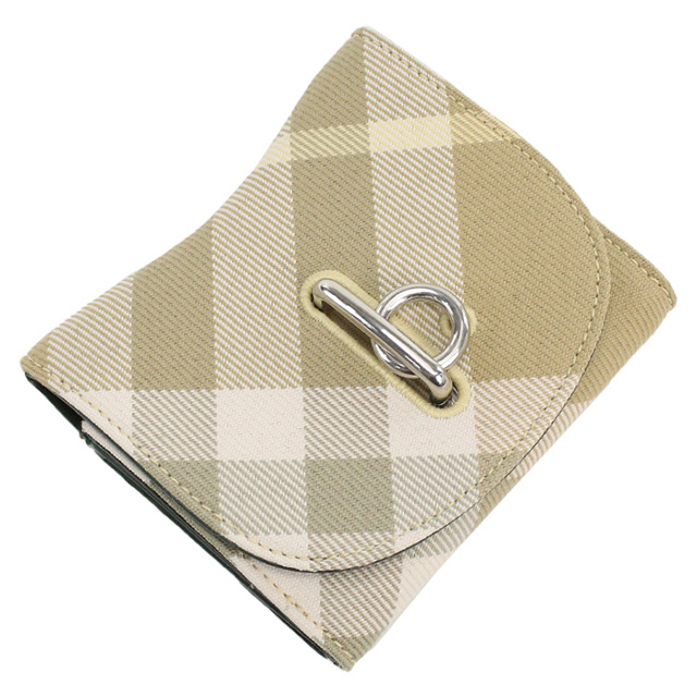 バーバリー 三折財布小銭入付き レディース ブランド BURBERRY イタリア 8081783 FLAX ベージュ系 マルチカラー 財布_4