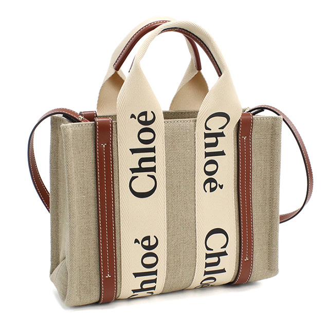 クロエ トートバッグ レディース ブランド CHLOE イタリア CHC22AS397I26 WHITE-BROWN 1 ベージュ系 ブラウン系 バッグ_4