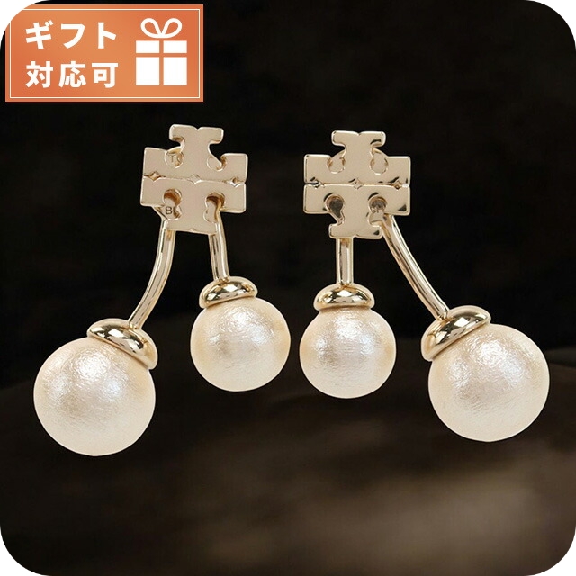 トリーバーチ ピアス レディース ブランド TORY BURCH 147756 TORY GOLD-CREAM ホワイト系 アクセサリーの通販は