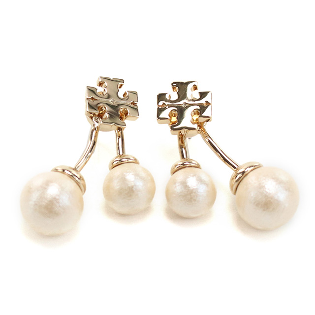 トリーバーチ ピアス レディース ブランド TORY BURCH 147756 TORY GOLD-CREAM ホワイト系 アクセサリー_1