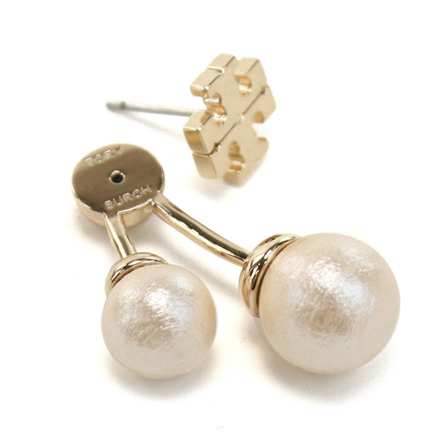 トリーバーチ ピアス レディース ブランド TORY BURCH 147756 TORY GOLD-CREAM ホワイト系 アクセサリー_5
