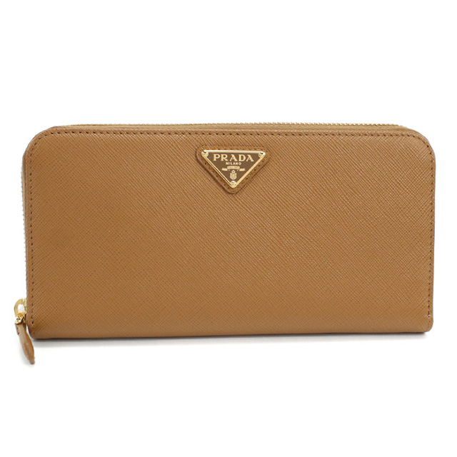 プラダ 長財布ラウンドファスナー レディース ブランド PRADA 1ML506 CARAMEL 財布_1