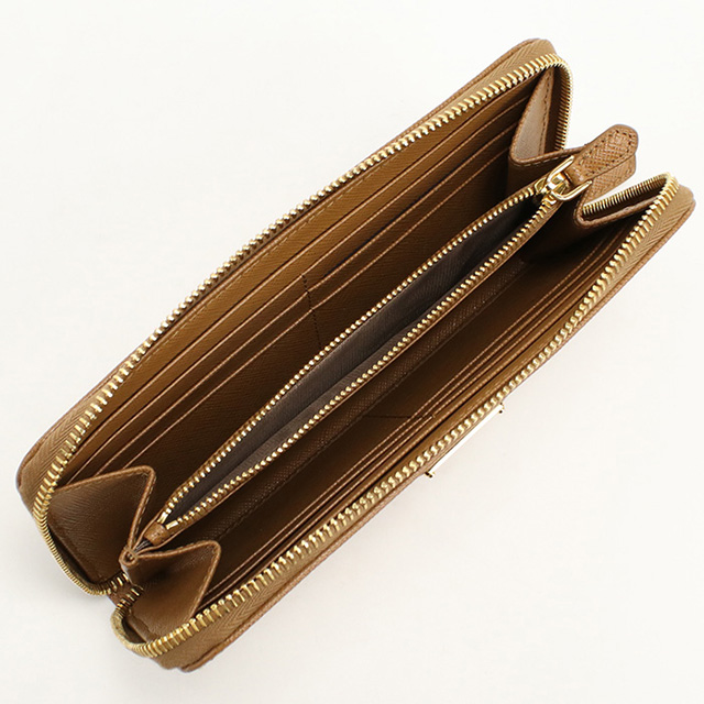 プラダ 長財布ラウンドファスナー レディース ブランド PRADA 1ML506 CARAMEL 財布_5