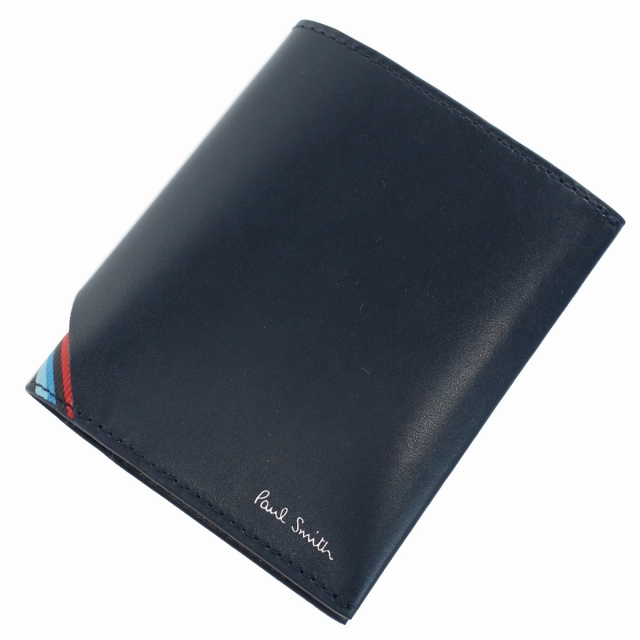 ポール・スミス 二折財布小銭入付き メンズ Paul Smith カーフ イタリア M1A7632 BLUE ネイビー系 財布_5