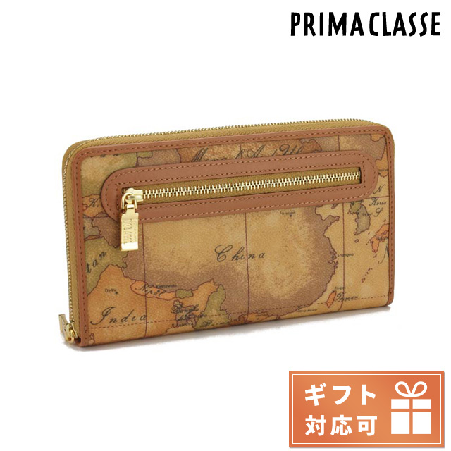 プリマクラッセ 長財布ラウンドファスナー レディース PRIMA CLASSE PVC/カーフ インド W028 ベージュ系-マルチカラー 財布