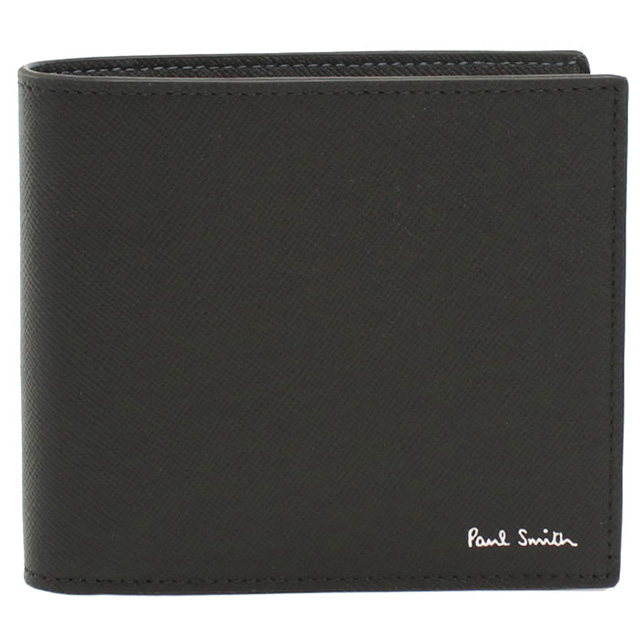 ポール・スミス 二折財布小銭入付き メンズ ブランド Paul Smith レザー M1A4833 ブラック 財布_1
