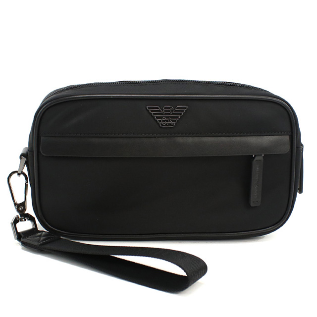 エンポリオ・アルマーニ セカンドバッグ メンズ ブランド EMPORIO ARMANI EM001811 ブラック バッグ ビジネス 軽量 小さめ ミニバッグ ブランド 高級 おしゃれ プレゼント 男性 実用的 かっこいい_1