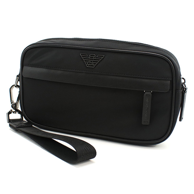 エンポリオ・アルマーニ セカンドバッグ メンズ ブランド EMPORIO ARMANI EM001811 ブラック バッグ ビジネス 軽量 小さめ ミニバッグ ブランド 高級 おしゃれ プレゼント 男性 実用的 かっこいい_2
