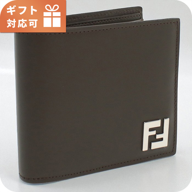フェンディ 二折財布 メンズ ブランド FENDI 7M0356 ブラウン 財布