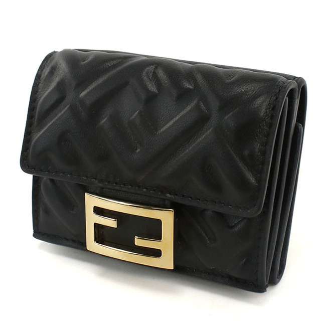 フェンディ 三折財布小銭入付き レディース ブランド FENDI レザー 8M0395 ブラック 財布_2