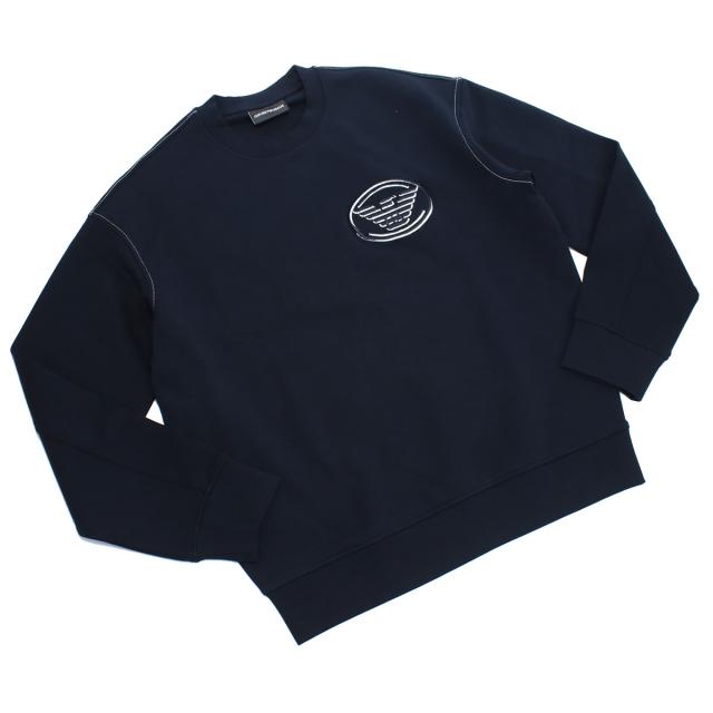 新品エンポリオアルマーニロゴ ネイビー 長袖トレーナーXXL