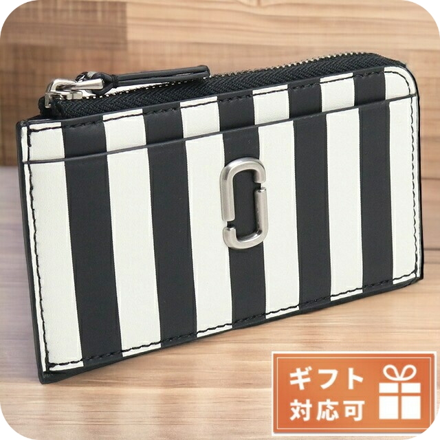 マーク・ジェイコブス キーリング付小銭入れ レディース MARC JACOBS レザー ベトナム 2P3SMP093S01 BLACK-WHITE ブラック ホワイト系 財布の通販は