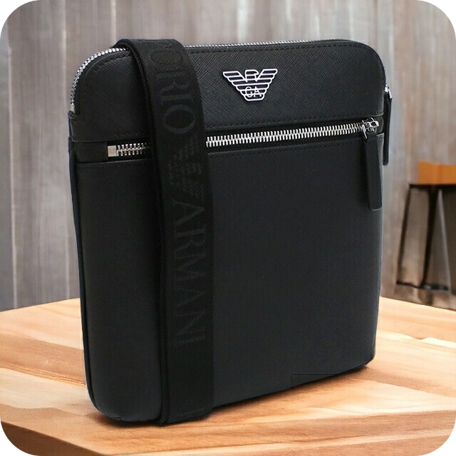 エンポリオ・アルマーニ 斜め掛けショルダーバッグ メンズ ブランド EMPORIO ARMANI ポリアミド ポリエステル Y4M185 BLACK ブラック バッグ