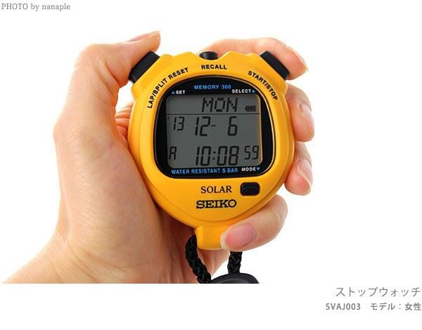 セイコー ストップウォッチ スタンダード ソーラー SVAJ003 SEIKO STOPWATCH イエロー｜au PAY マーケット