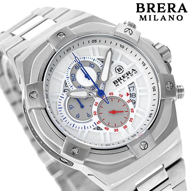 ブレラ ミラノ スーパースポルティーボ EVO クオーツ 腕時計 ブランド メンズ クロノグラフ BRERA MILANO BMSSQC4505B-BRC アナログ ホワイト 白