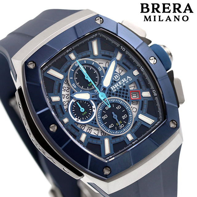 ブレラ ミラノ スーパースポルティーボ トノー クオーツ 腕時計 ブランド メンズ クロノグラフ BRERA MILANO BMSSTNQC4101A アナログ ネイビー