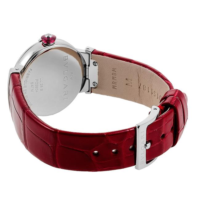 ブルガリ ルチェア クオーツ 腕時計 ブランド レディース ダイヤモンド BVLGARI LU28C2SL/12 アナログ ピンクシェル レッド 赤 スイス製